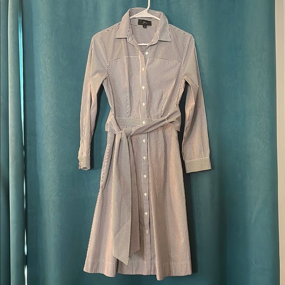 J. Crew Dresses & Skirts - J. Crew Blue and White Striped Long Sleeve Dress